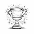 Winner cup hand-drawn comic illustration. Winner cup. Vector doodle style cartoon illustration Royalty Free Stock Photo