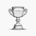 Winner cup hand-drawn comic illustration. Winner cup. Vector doodle style cartoon illustration Royalty Free Stock Photo