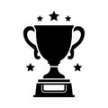 Winner cup icon. Champion trophy symbol, sport award sign. Winner prize, champions celebration winning concept isolated Royalty Free Stock Photo