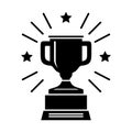 Winner cup icon. Champion trophy symbol, sport award sign. Winner prize, champions celebration winning concept isolated Royalty Free Stock Photo