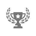 Winner cup and laurel wreath vector icon Royalty Free Stock Photo