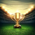 Winner cup in stadium Royalty Free Stock Photo