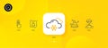 Winner cup, Swipe up and Developers chat minimal line icons. For web application, printing. Vector