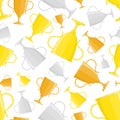 Winner cup trophy seamless pattern. Royalty Free Stock Photo