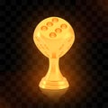 Winner dice cup award, golden trophy logo isolated on black transparent background Royalty Free Stock Photo