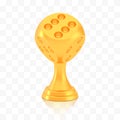 Winner dice cup award, golden trophy logo isolated on white transparent background Royalty Free Stock Photo