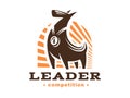 Winner dog logo - vector illustration, emblem on white background Royalty Free Stock Photo