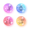 Winner, Fingerprint research and Interview minimal line icons. For web application, printing. Vector