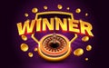 Winner fortune icons, slot sign machine, night Vegas. Vector illustration