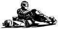 Winner of the go-karting race, logo illustration. Royalty Free Stock Photo