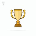 Winner gold trophy cup icon. Champions Cup. Isolated vector illustration. Royalty Free Stock Photo