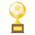 Winner gold trophy gold football ball flat vector icons for sports victory concept. Sport award and prize, trophy cup illustration Royalty Free Stock Photo
