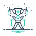 Mix icon for Winner, triumphant and reward Royalty Free Stock Photo