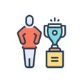 Color illustration icon for Winner, vanquisher and trophy Royalty Free Stock Photo