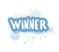 Winner lettering with decoration. Vector quote.