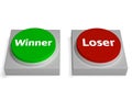 Winner Loser Buttons Show Gambling Or Betting Royalty Free Stock Photo