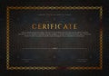 Winner luxury certificate template design, blank diploma in black and gold colours