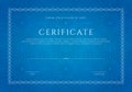Winner luxury certificate template design, blank diploma in blue and white colours