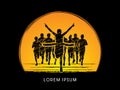 Winner Marathon Runners graphic vector. Royalty Free Stock Photo