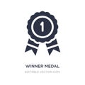 winner medal icon on white background. Simple element illustration from Seo and web concept