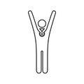 the winner with the medal raises his hands icon. Element of Sucsess and awards for mobile concept and web apps icon. Thin line Royalty Free Stock Photo