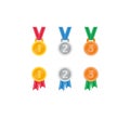 Winner medals icon set. REward medal vector Royalty Free Stock Photo