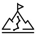 Winner mountain icon, outline style