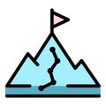 Winner mountain icon vector flat