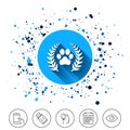 Winner pets laurel wreath sign icon.