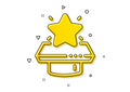 Winner podium icon. First place sign. Best rank star. Vector