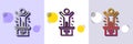 Winner podium line icon. First place sign. Best rank star. Halftone dotted pattern. Vector