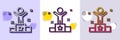 Winner podium line icon. Success sign. Halftone dotted pattern. Vector