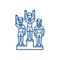 Winner podium, sport line icon concept. Winner podium, sport flat vector symbol, sign, outline illustration.