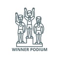 Winner podium, sport vector line icon, linear concept, outline sign, symbol