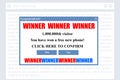 Winner pop up window - malicious ad