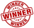 winner red grunge round rubber stamp Royalty Free Stock Photo