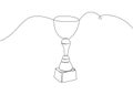 Winner s goblet one line art. Continuous line drawing of sport, referee, award, distinction, victory, trophy, first