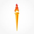 Winner\'s torch with a burning fire. The fiery torch of the champion\'s victory. The flame emblem. A blazing fire