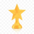 Winner star cup award, golden trophy logo isolated on white transparent background Royalty Free Stock Photo