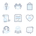 Winner ticket, For ever and Smile chat icons set. Fireworks, Shopping bag and Hold heart signs. Vector