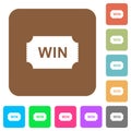 Winner ticket rounded square flat icons Royalty Free Stock Photo