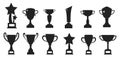 Winner trophy cups silhouettes vector Royalty Free Stock Photo