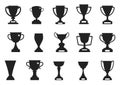 Winner trophy cups silhouettes vector Royalty Free Stock Photo