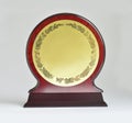 Winner trophy with empty plaque on white background Royalty Free Stock Photo