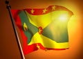 Winner waving Grenada flag
