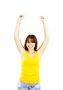 Winner woman celebrating success Royalty Free Stock Photo