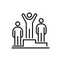 Winners business people icon simple line flat illustration