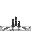 The winners in chess. End of the game. Vector