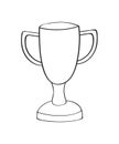 Winners cup icon vector in doodle style. Awards, trophy cups, stars. Winner prize, champion. First place icon. Champion Royalty Free Stock Photo