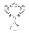 Winners cup icon vector in doodle style. First place icon. Champion cup in doodle style. Awards, trophy cups, stars. Royalty Free Stock Photo